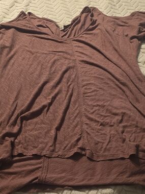 Calvin Klein Jeans  Cold Sholder Sleeve Top - Mauve Brown